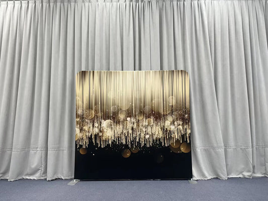 Shimmering Gold Abstract Rain Pillowcover Backdrop