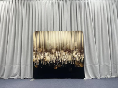 Shimmering Gold Abstract Rain Pillowcover Backdrop