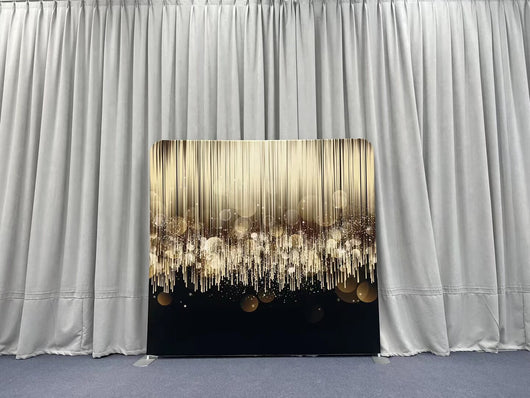 Shimmering Gold Abstract Rain Pillowcover Backdrop