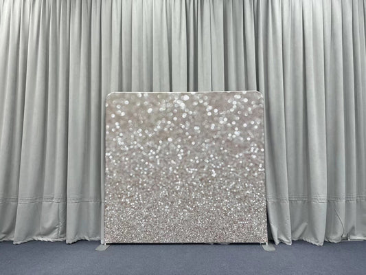 Shimmering Silver Bokeh Gradient Pillowcover Backdrop
