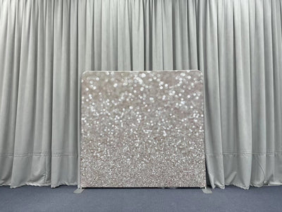 Shimmering Silver Bokeh Gradient Pillowcover Backdrop