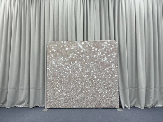 Shimmering Silver Bokeh Gradient Pillowcover Backdrop