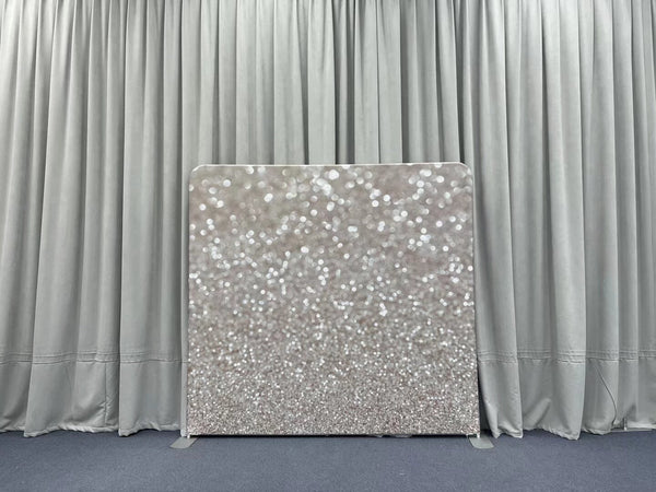 Shimmering Silver Bokeh Gradient Pillowcover Backdrop