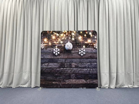 Distressed Wood Winter Wonderland Pillowcover Backdrop
