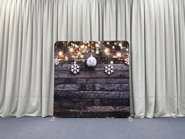 Distressed Wood Winter Wonderland Pillowcover Backdrop