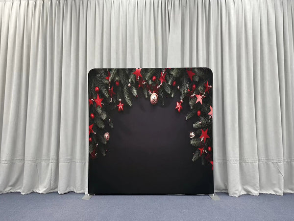 Frosted Evergreen Garland Frame Pillowcover Backdrop