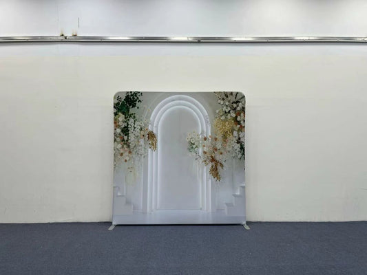 Blush Floral Archway Grandeur Pillowcover Backdrop