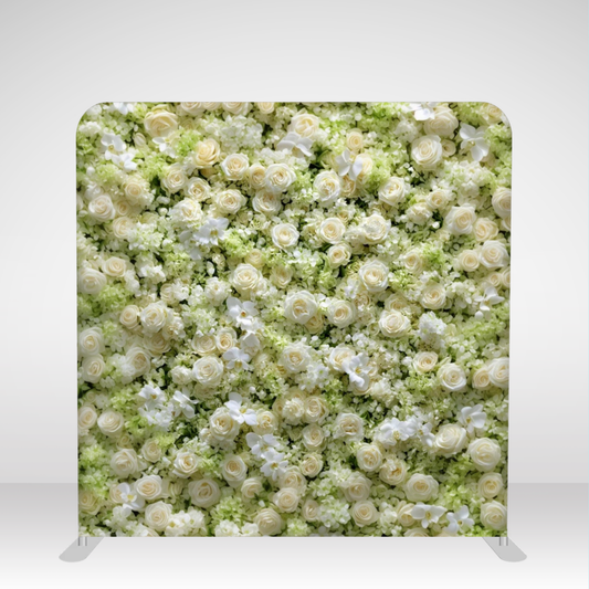 Cream Roses Sage Floral Pillowcover Backdrop