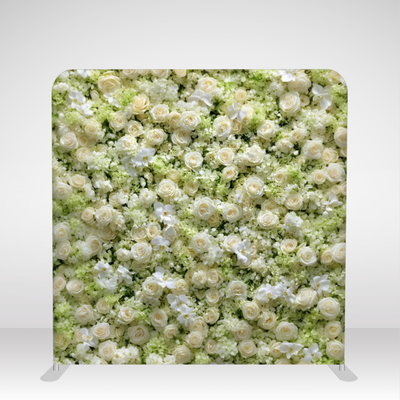 Cream Roses Sage Floral Pillowcover Backdrop