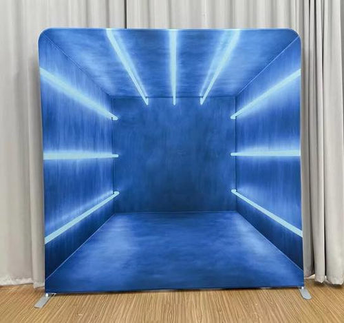 Indigo Neon Chamber Pillowcover Backdrop
