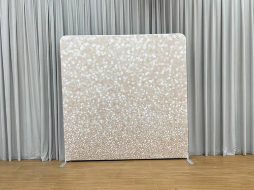 Champagne Luminescence Pillowcover Backdrop by True Backdrops, featuring a soft, shimmering fabric texture ideal for photography.