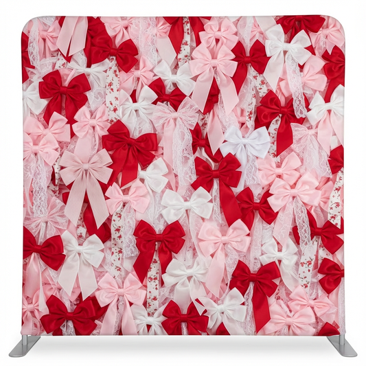 Vintage Satin Lace Ribbon Bows Pillowcover Backdrop