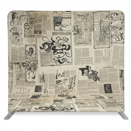 Vintage Sepia Newsprint Collage Pillowcover Backdrop