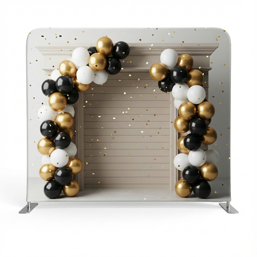 Midnight Gold Celebration Arch Pillowcover Backdrop