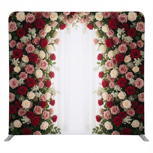 Romantic Red Rose Archway Pillowcover Backdrop