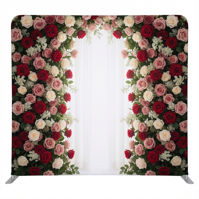 Romantic Red Rose Archway Pillowcover Backdrop
