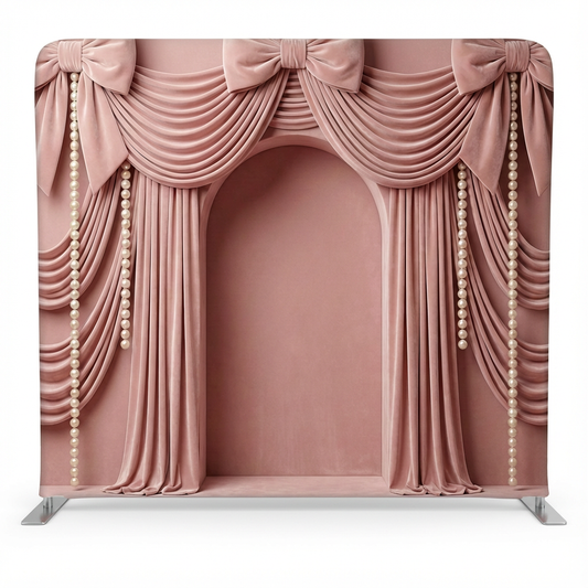 Dusty Rose Velvet Pearl Arch Pillowcover Backdrop