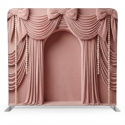Dusty Rose Velvet Pearl Arch Pillowcover Backdrop