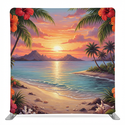 Hibiscus Horizon Sunset Pillowcover Backdrop