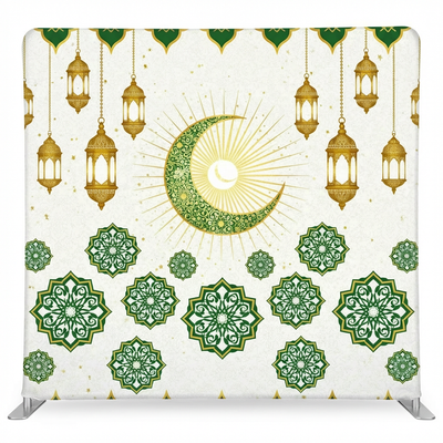 Emerald Crescent Glow Pillowcover Backdrop