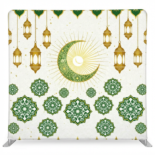 Emerald Crescent Glow Pillowcover Backdrop