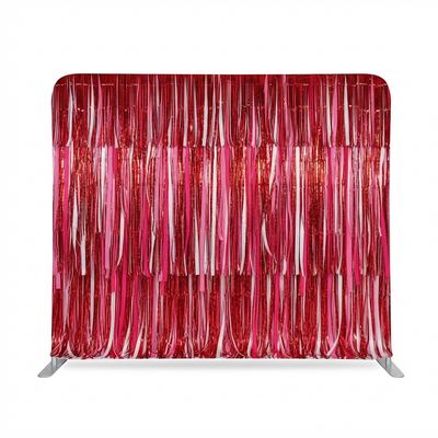 Shimmering Crimson Disco Fringe Pillowcover Backdrop