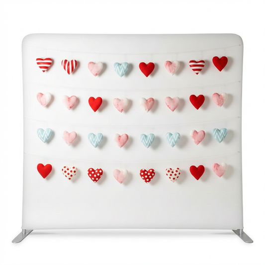 Whimsical Pastel Puffy Heart Garland Pillowcover Backdrop