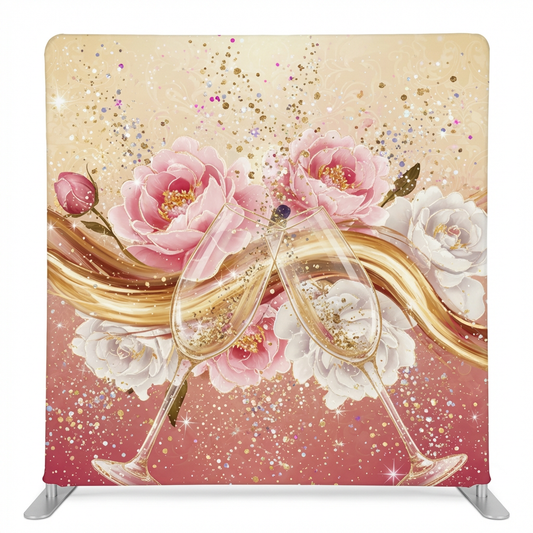 Champagne Peonies Pillowcover Backdrop