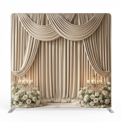 Champagne Evergreen Double-Sided Pillowcover Backdrop - Front