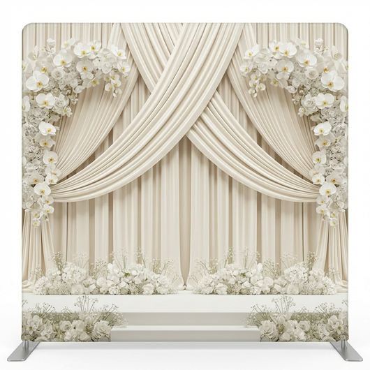 Double-sided Everlasting Alabaster pillowcover backdrop by True Backdrops, featuring a smooth, textured surface.