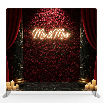 Midnight Rose Vows Pillowcover Backdrop