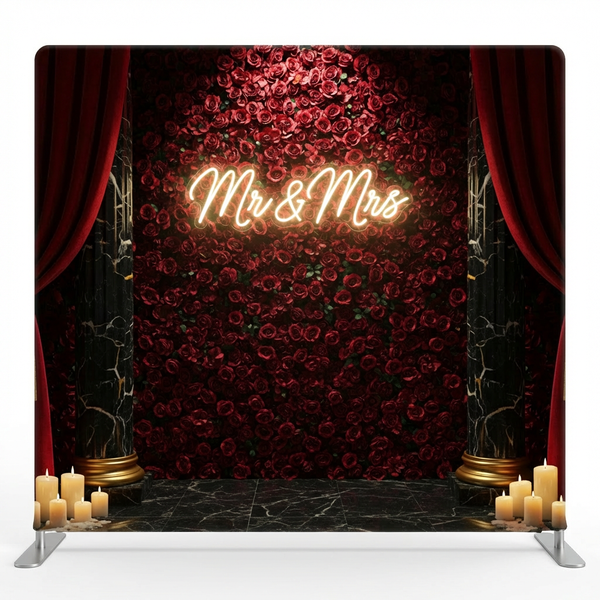 Midnight Rose Vows Pillowcover Backdrop
