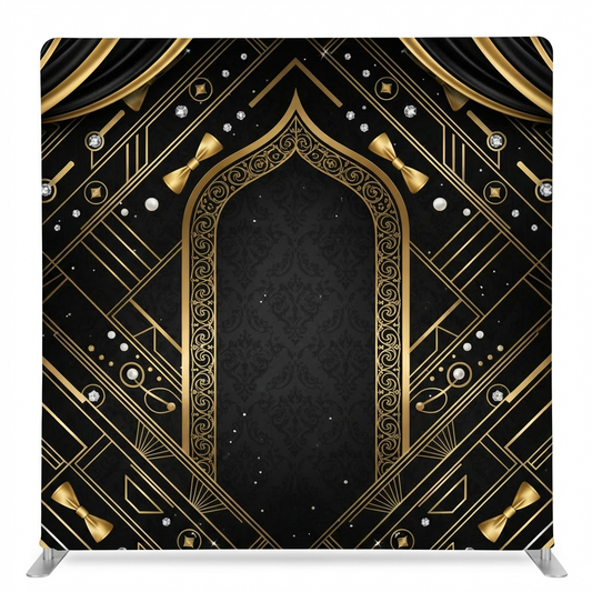 Gilded Midnight Deco Pillowcover Backdrop