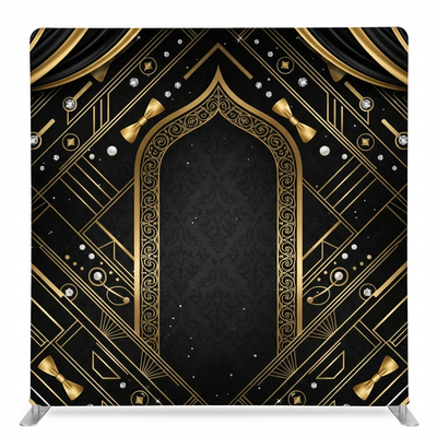 Gilded Midnight Deco Pillowcover Backdrop