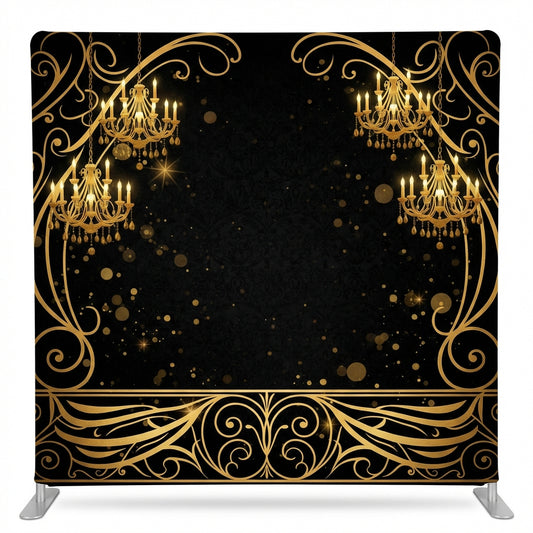 Gilded Midnight Ballroom Pillowcover Backdrop