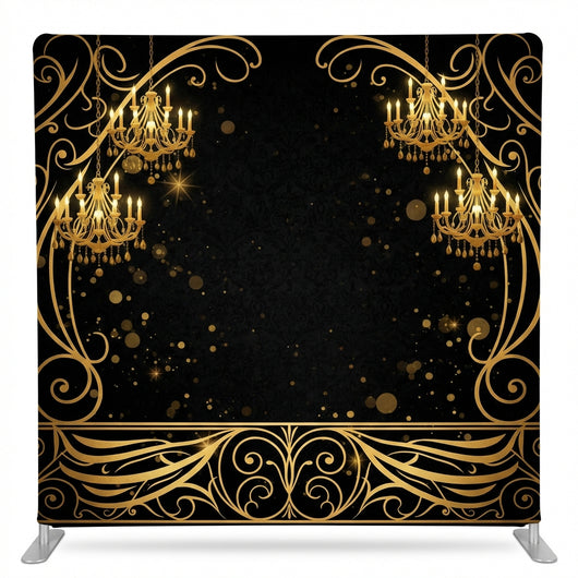 Gilded Midnight Ballroom Pillowcover Backdrop