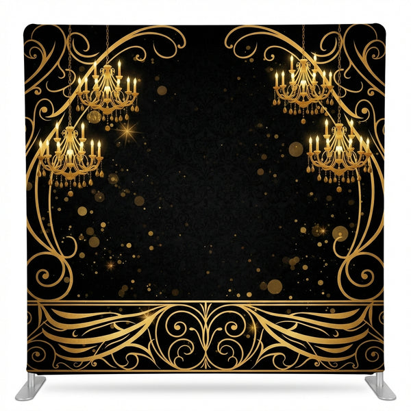 Gilded Midnight Ballroom Pillowcover Backdrop