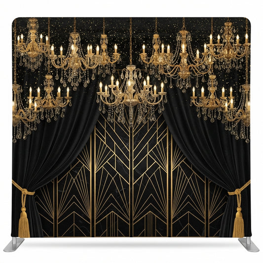 Gilded Midnight Deco Pillowcover Backdrop
