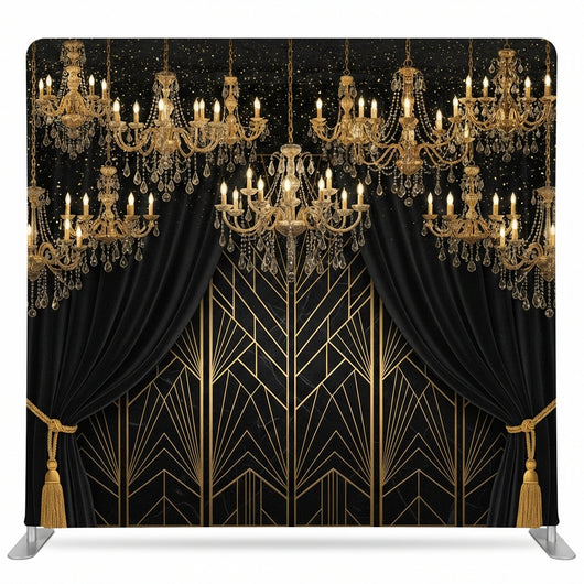 Gilded Midnight Deco Pillowcover Backdrop