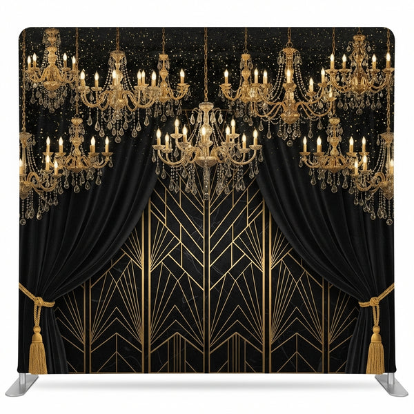 Gilded Midnight Deco Pillowcover Backdrop