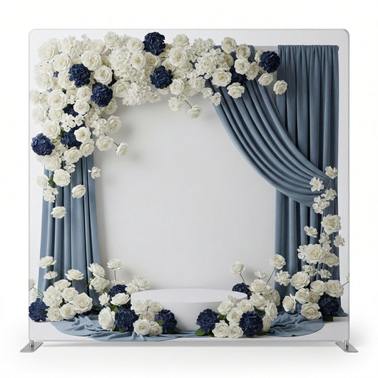 Midnight Hydrangea Velvet Pillowcover Backdrop