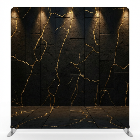 Gilded Obsidian Noir Pillowcover Backdrop