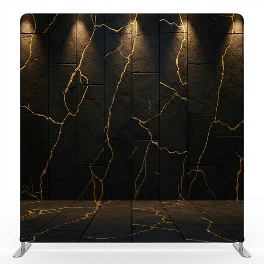 Gilded Obsidian Noir Pillowcover Backdrop