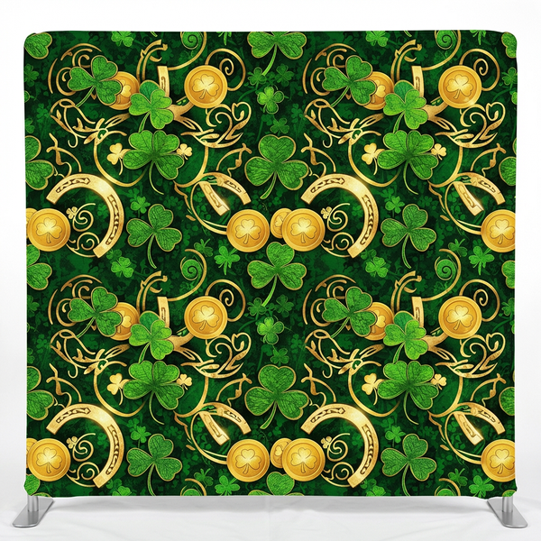 Emerald Gilded Double-Sided Pillowcover Backdrop by True Backdrops, showcasing rich green hues and elegant gold accents.