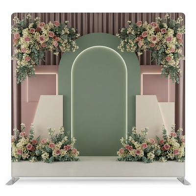 Double-sided backdrop pillowcover from True Backdrops featuring a serene sanctuary space design for photography or interior decor.