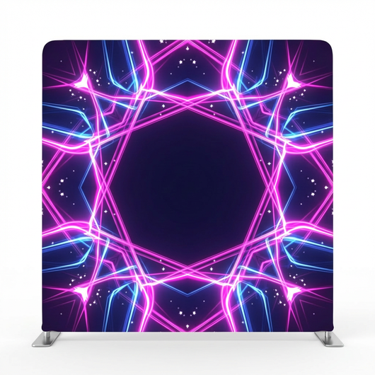 Stellar Neon Bloom Pillowcover Backdrop by True Backdrops featuring vibrant floral designs on a soft fabric texture.