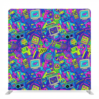 Electric Nostalgia Pillowcover Backdrop by True Backdrops featuring vibrant colors and a stylish, modern design.