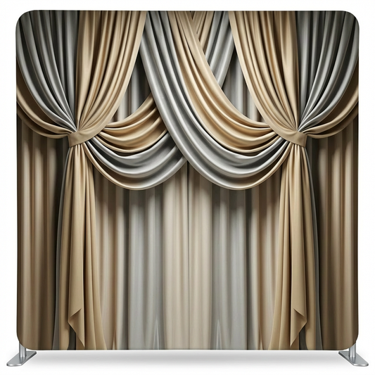Gilded satin pillowcover backdrop by True Backdrops, featuring a luxurious, shimmering gold fabric texture.