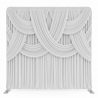 Pearly Cascade Drapery Pillowcover Backdrop by True Backdrops, featuring soft, elegant fabric with a cascading pearl pattern.