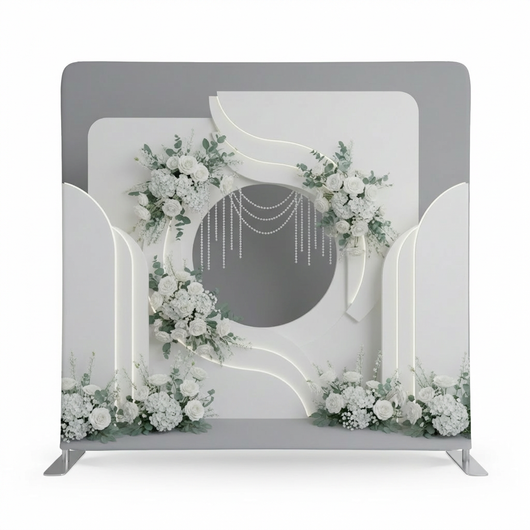 Moonlight Alabaster Rose Pillowcover Backdrop from True Backdrops, soft fabric with rose pattern, ideal for photography backgrounds.